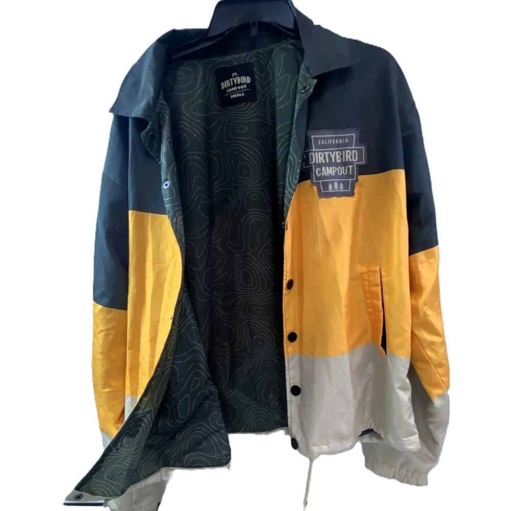 Dirtybird Campout California Windbreaker Jacket Small Colorblock